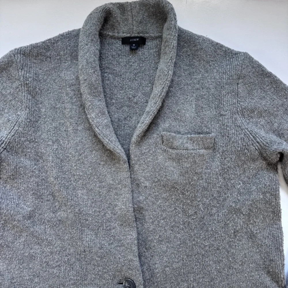 J CREW‎ Cocoon Sweater-Blazer Knit Cardigan Womens Medium Shawl Collar Pockets